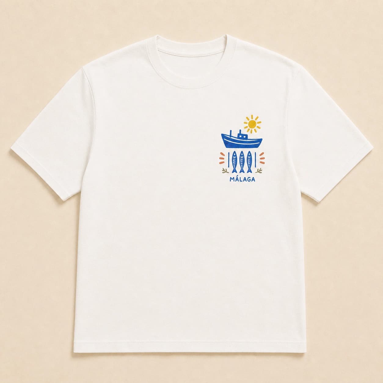 Ilustración de Camiseta Málaga Huele a Mar