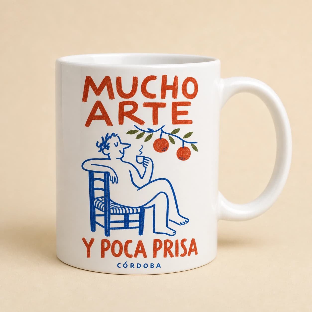 Ilustración de Taza Mucho Arte y Poca Prisa