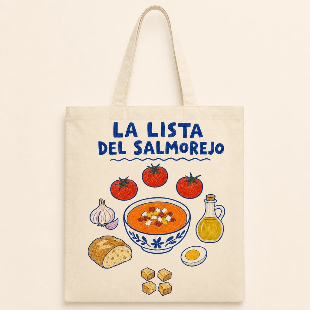 Ilustración de Tote Bag La Lista del Salmorejo