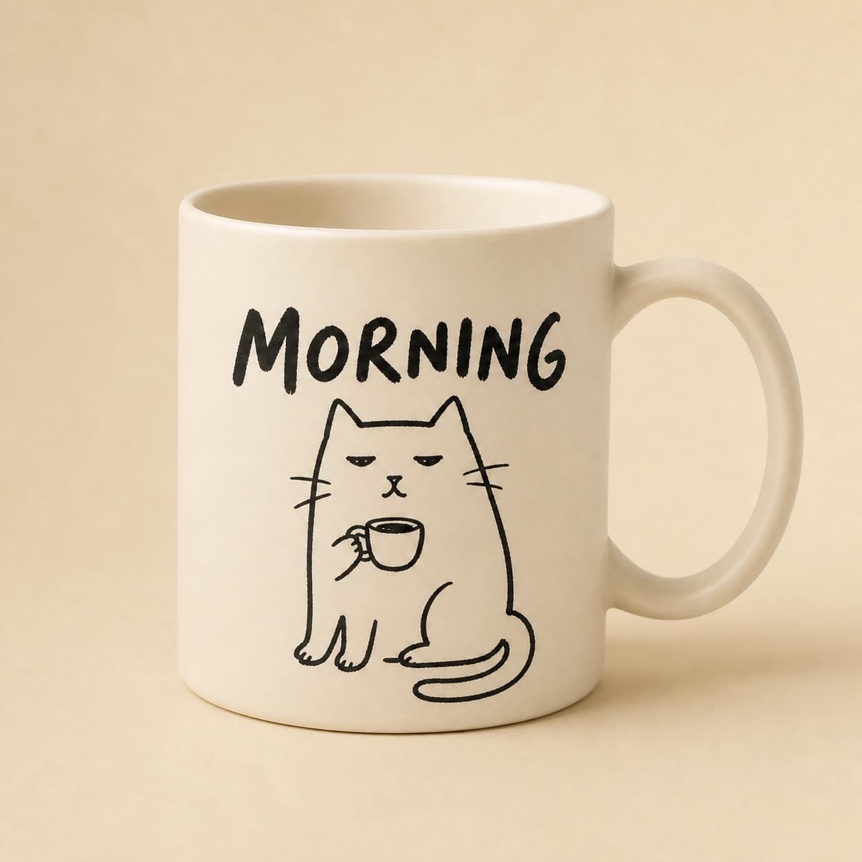 Ilustración de Taza Morning Cat