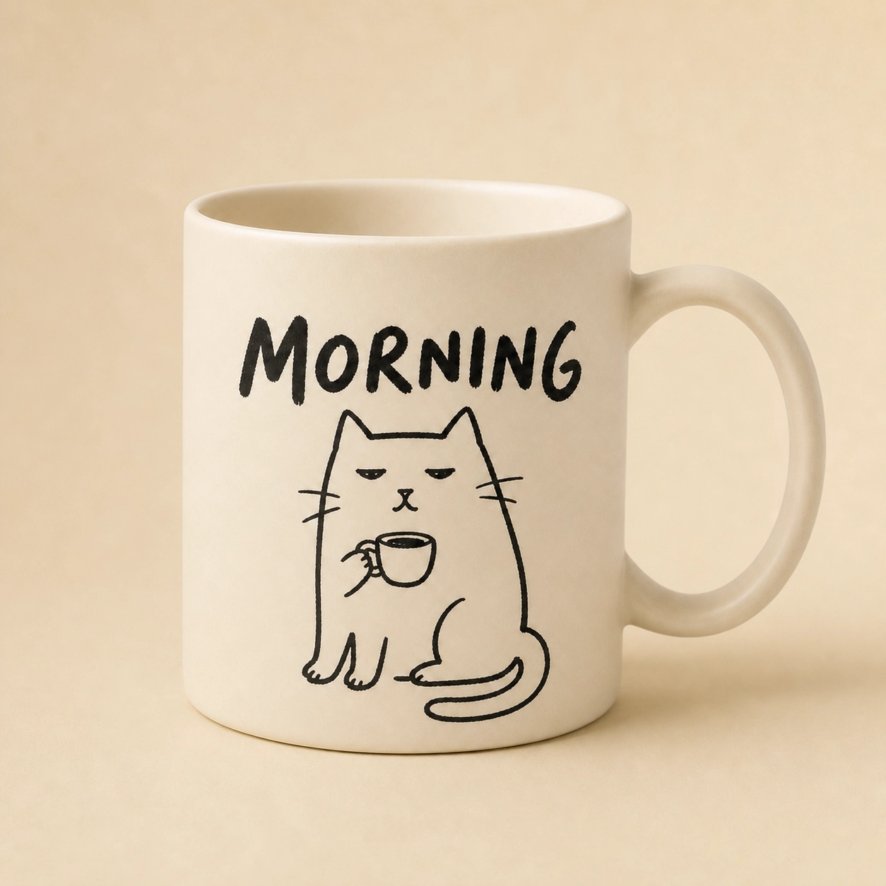 Ilustración de Taza Morning Cat