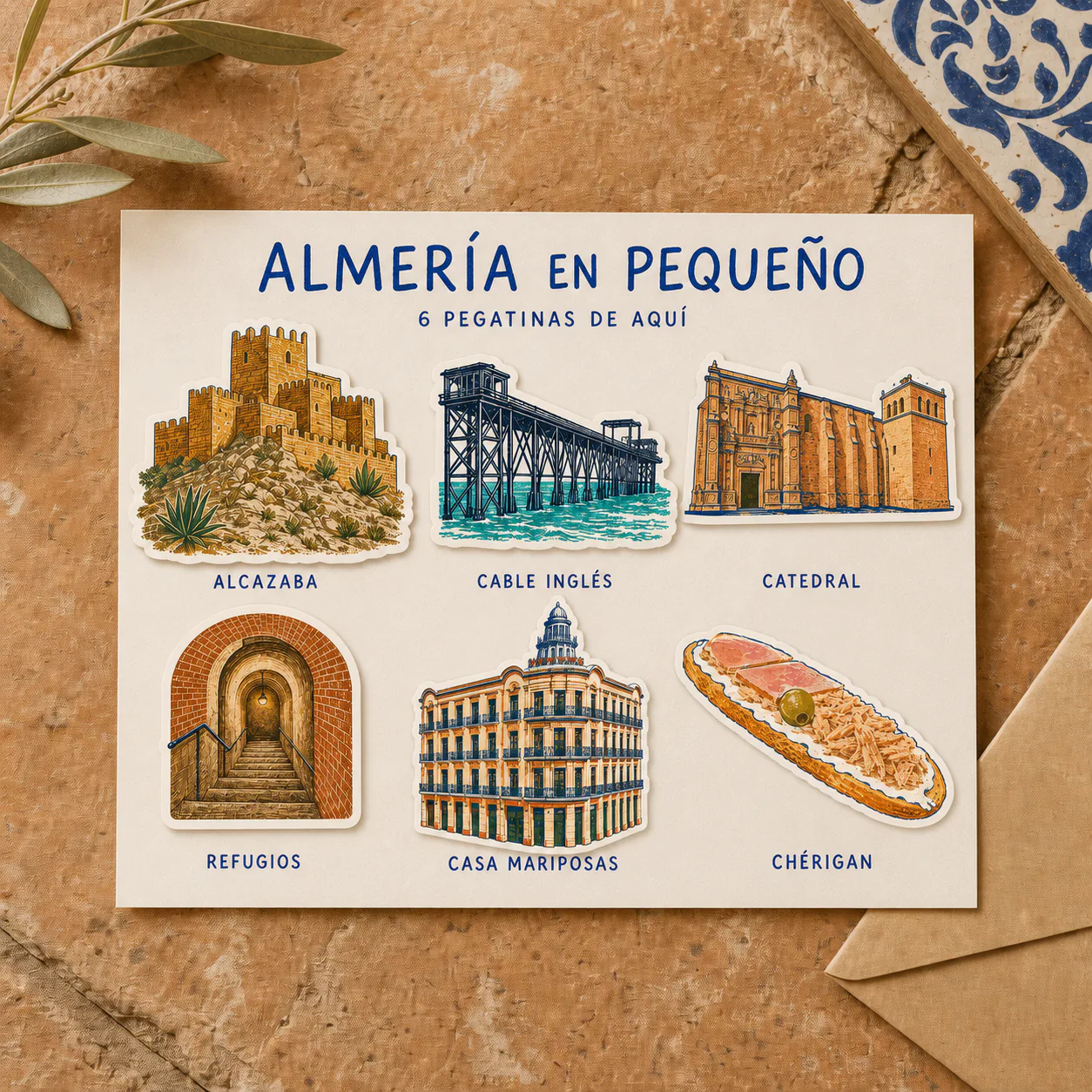 Ilustración de Pack de Pegatinas de Almería