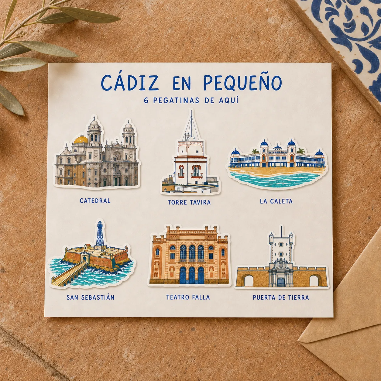 Ilustración de Pack de Pegatinas de Cádiz