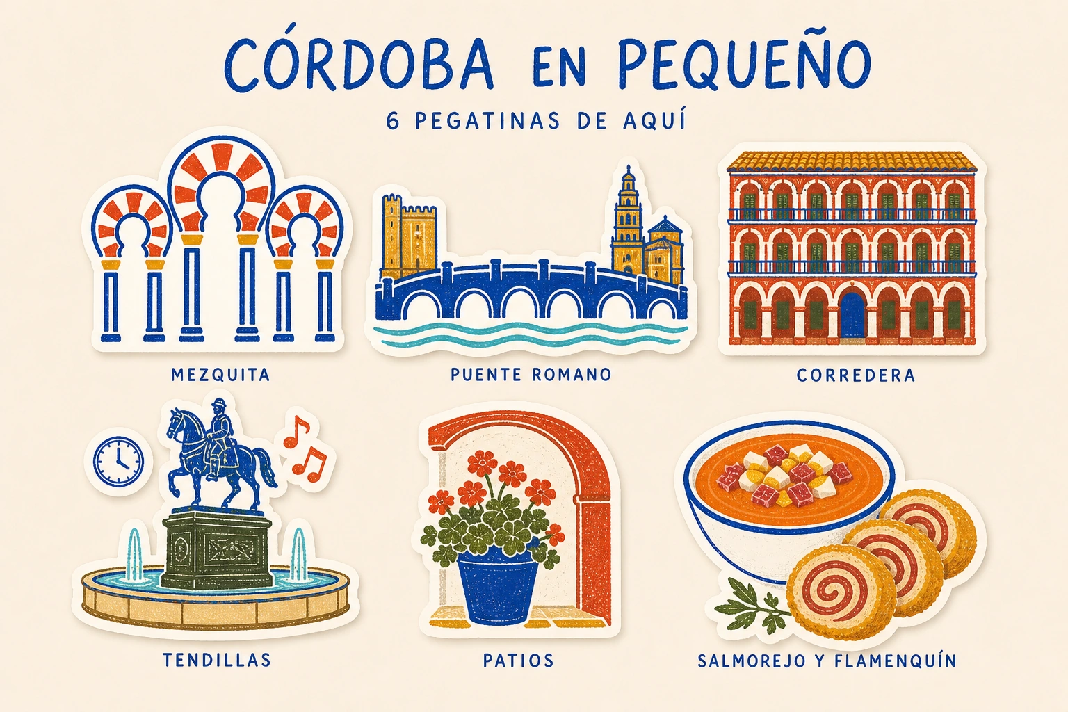 Ilustración de Pack de Pegatinas de Córdoba
