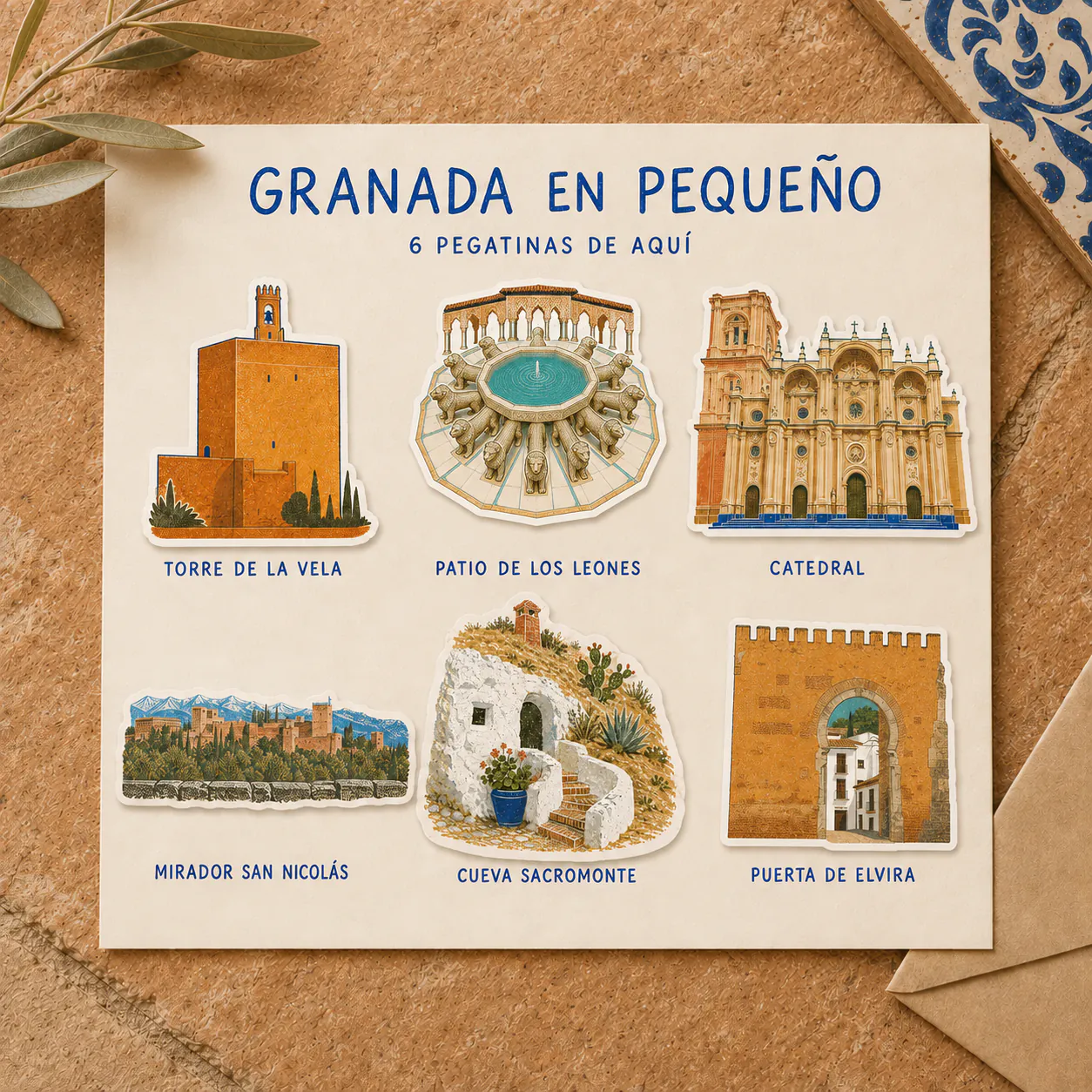 Ilustración de Pack de Pegatinas de Granada