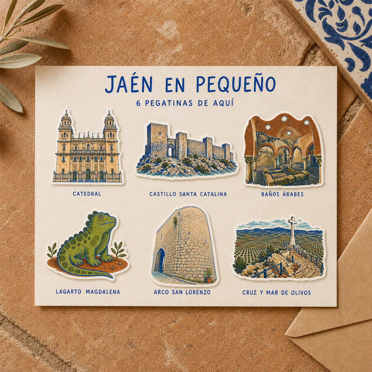 Ilustración de Pack de Pegatinas de Jaén
