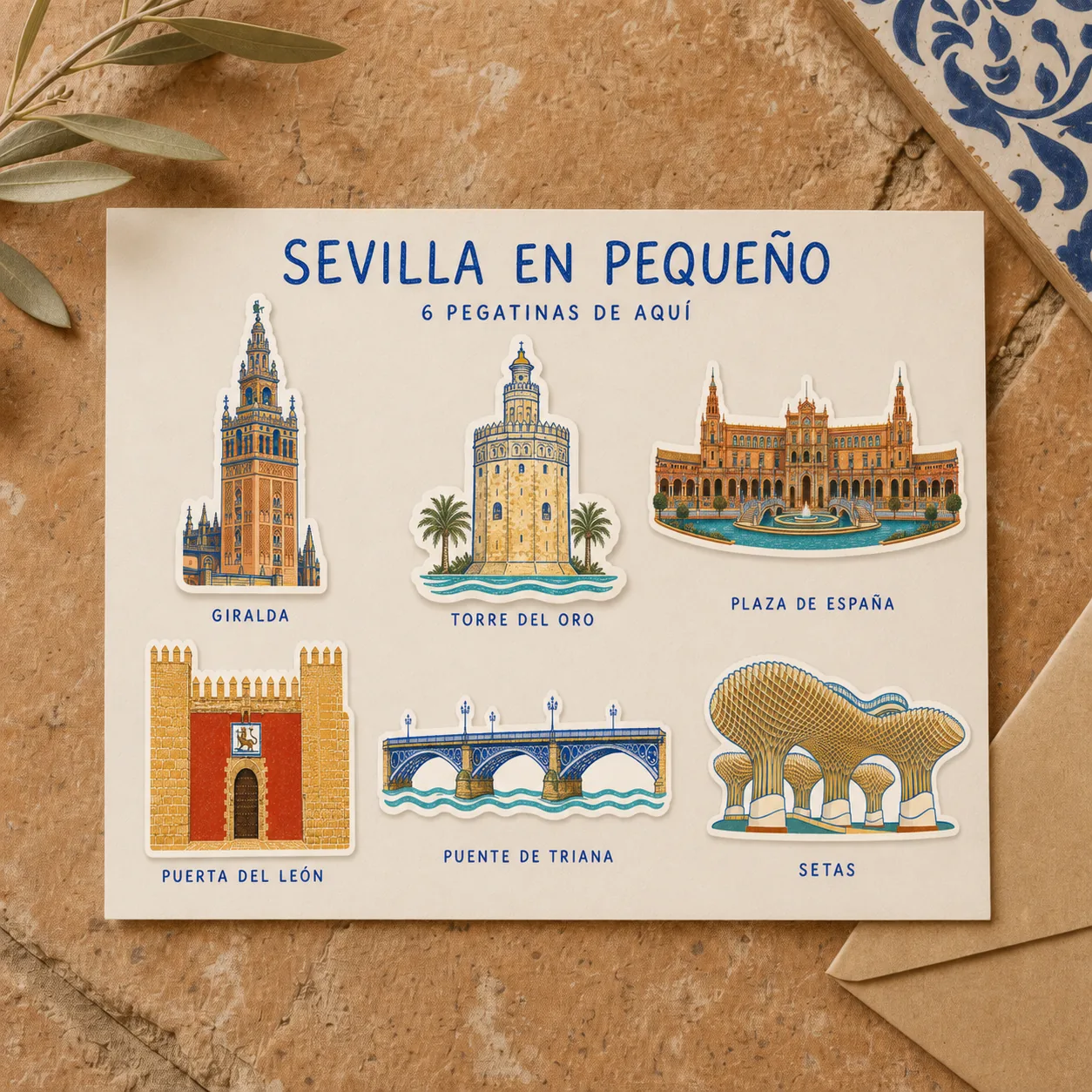 Ilustración de Pack de Pegatinas de Sevilla